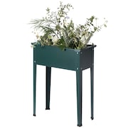 GARDENISED Green Freestanding Raised Garden Bed Rectangular Flower Planter QI003908G